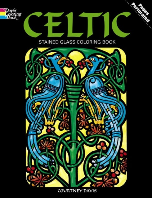 Bilde av Celtic Stained Glass Coloring Book Av Courtney (illustrator) Davis