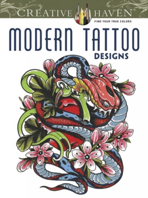 Bilde av Creative Haven Modern Tattoo Designs Coloring Book Av Erik Siuda, Creative Haven
