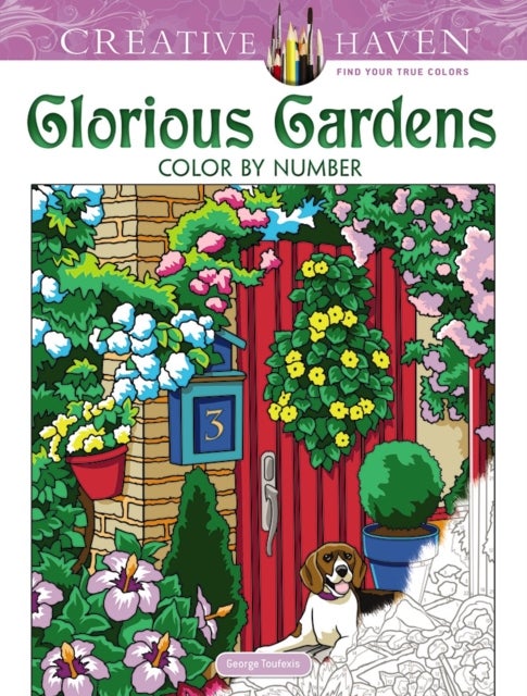 Bilde av Creative Haven Glorious Gardens Color By Number Coloring Book Av George Toufexis