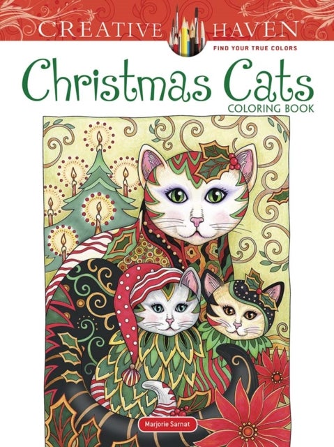 Bilde av Creative Haven Christmas Cats Coloring Book Av Marjorie Sarnat