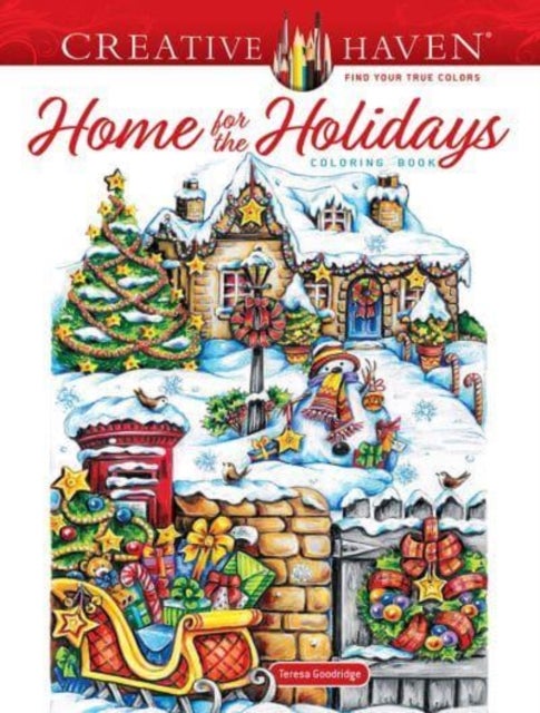Bilde av Creative Haven Home For The Holidays Coloring Book Av Teresa Goodridge