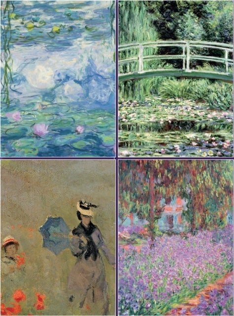Set of Four Magnetic Notepads: Monet - A Collection of Handy Notepads with Easy Magnetic Fastening, Contained Within a Decorative Box