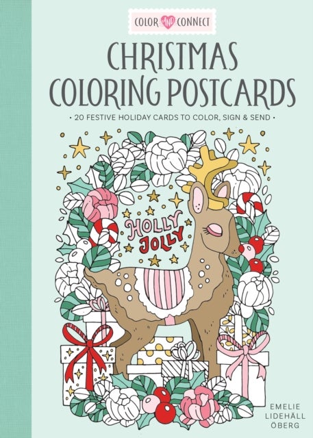 Christmas Coloring Postcards - 20 Festive Holiday Cards to Color, Sign, and Send