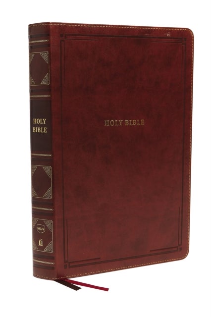 NKJV Holy Bible, Super Giant Print Reference Bible, Brown Leathersoft, 43,000 Cross references, Red