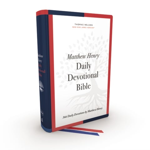 NKJV, Matthew Henry Daily Devotional Bible, Hardcover, Red Letter, Comfort Print - 366 Daily Devotions by Matthew Henry