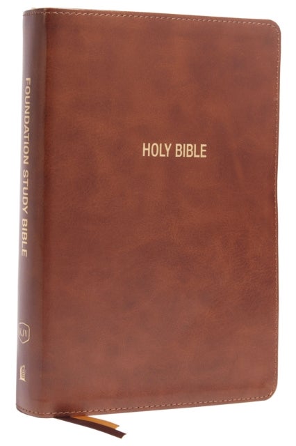 Bilde av Kjv, Foundation Study Bible, Large Print, Leathersoft, Brown, Red Letter, Thumb Indexed, Comfort Pri Av Thomas Nelson