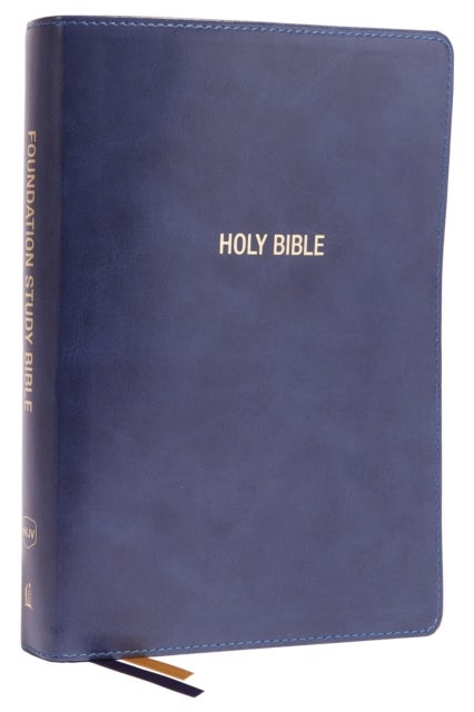 NKJV, Foundation Study Bible, Large Print, Leathersoft, Blue, Red Letter, Thumb Indexed, Comfort Pri - Holy Bible, New King James Version