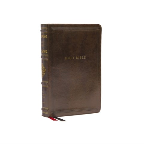 NKJV, Personal Size Reference Bible, Sovereign Collection, Leathersoft, Brown, Red Letter, Comfort P - Holy Bible, New King James Version