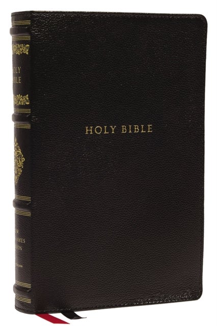 NKJV, Personal Size Reference Bible, Sovereign Collection, Genuine Leather, Black, Red Letter, Thumb - Holy Bible, New King James Version