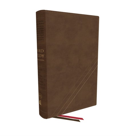 KJV, Word Study Reference Bible, Leathersoft, Brown, Red Letter, Comfort Print - 2,000 Keywords that Unlock the Meaning of the Bible