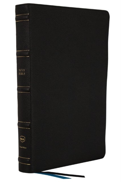 Bilde av Nkjv, Large Print Thinline Reference Bible, Blue Letter, Maclaren Series, Genuine Leather, Black, Co Av Thomas Nelson