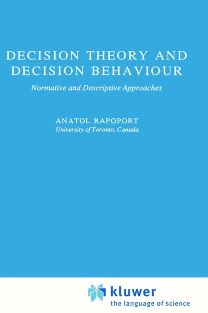 Bilde av Decision Theory And Decision Behaviour Av Anatol Rapoport