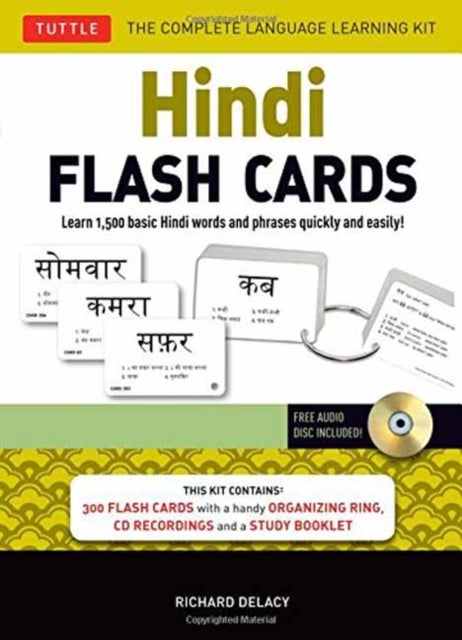 Hindi Flash Cards Kit - Learn 1,500 basic Hindi words and phrases quickly and easily! (Online Audio Included)
