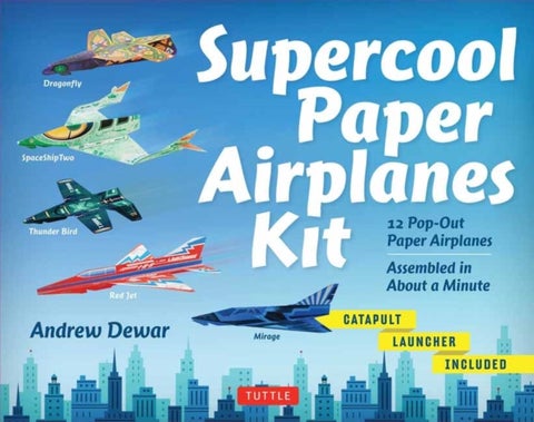 Supercool Paper Airplanes Kit - 12 Pop-Out Paper Airplanes Assembled in About a Minute: Kit Includes Instruction Book, Pre-Printed P