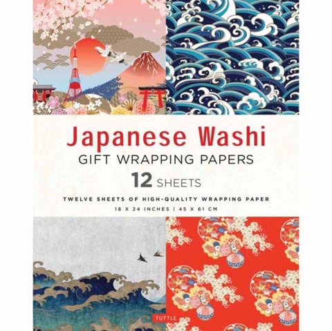 Japanese Washi Gift Wrapping Papers - 12 Sheets - 18 x 24 inch (45 x 61 cm) Wrapping Paper
