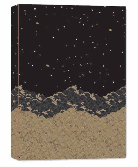 Golden Waves Dotted Hardcover Journal - Blank Notebook with Ribbon Bookmark