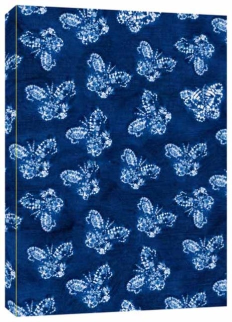 Shibori Indigo Butterflies Dotted Paperback Journal - Blank Notebook with Pocket