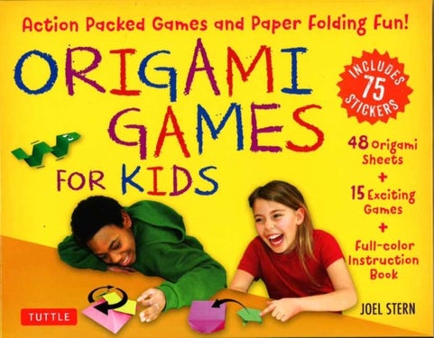 Origami Games for Kids Kit - Action Packed Games and Paper Folding Fun! [Origami Kit with Book, 48 Papers, 75 Stickers, 15 Exciti