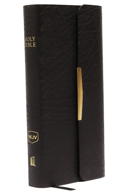 NKJV, Checkbook Bible, Compact, Bonded Leather, Black, Wallet Style, Red Letter - Holy Bible, New King James Version