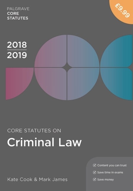 Bilde av Core Statutes On Criminal Law 2018-19 Av Kate Cook, Mark James