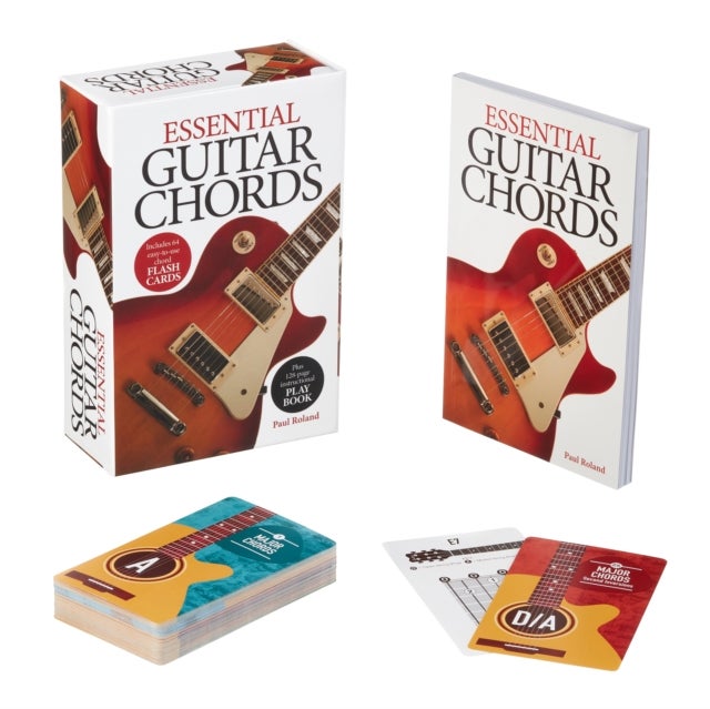 Essential Guitar Chords Book & Card Deck - Includes 64 Easy-to-Use Chord Flash Cards, Plus 128-Page Instructional Play Book