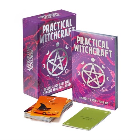 Practical Witchcraft Book & Card Deck - Includes 128-page book, 52 cards and a spell chart