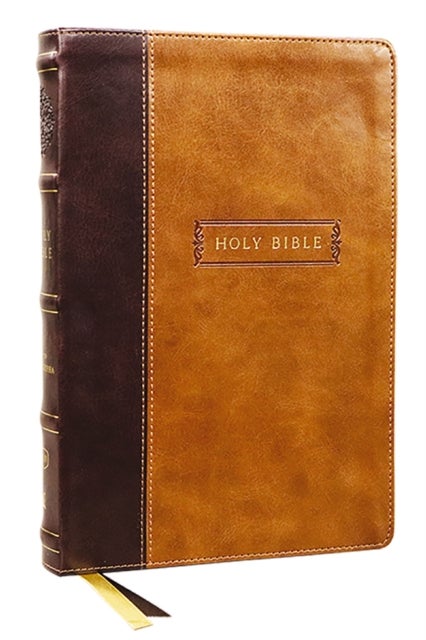 KJV Holy Bible with Apocrypha and 73,000 Center-Column Cross References, Brown Leathersoft, Red Lett