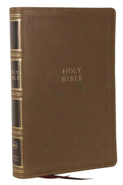 Bilde av Nkjv, Compact Center-column Reference Bible, Brown Leathersoft, Red Letter, Comfort Print (thumb Ind Av Thomas Nelson