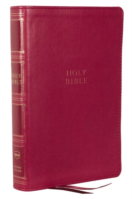 Bilde av Nkjv, Compact Center-column Reference Bible, Dark Rose Leathersoft, Red Letter, Comfort Print Av Thomas Nelson
