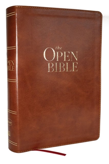 The Open Bible: Read and Discover the Bible for Yourself (NKJV Brown Leathersoft, Red Letter, Comfor