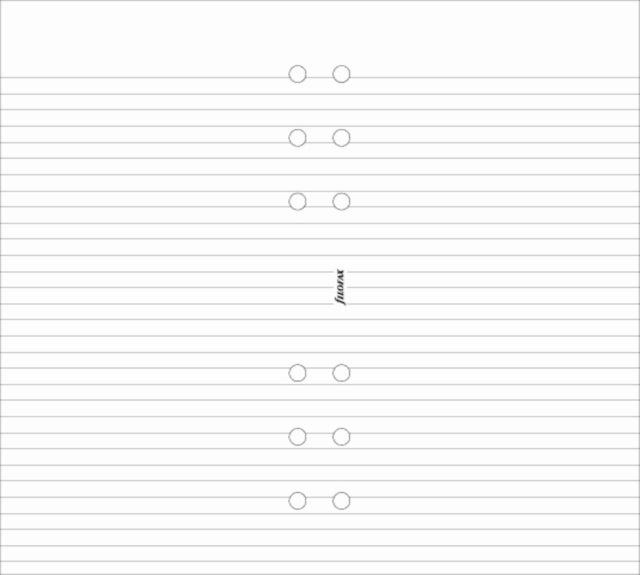 Filofax Personal white ruled notepaper refill