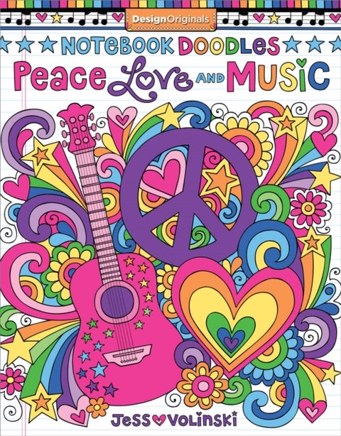 Notebook Doodles Peace, Love, and Music - Coloring & Activity Book