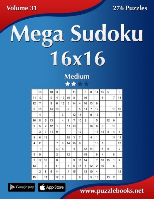 Bilde av Mega Sudoku 16x16 - Medium - Volume 31 - 276 Puzzles Av Nick Snels