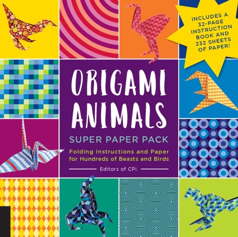 Origami Animals Super Paper Pack - Includes a 32-page instruction book and 232 sheets