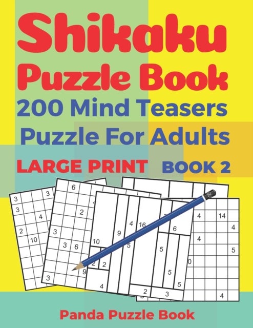 Bilde av Shikaku Puzzle Book - 200 Mind Teasers Puzzle For Adults - Large Print - Book 2 Av Panda Puzzle Book