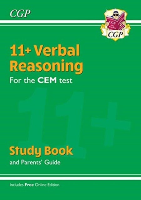 Bilde av 11+ Cem Verbal Reasoning Study Book (with Parents&#039; Guide &amp; Online Edition): Superb Revision For The Av Cgp Books