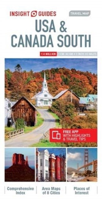 Bilde av Insight Guides Travel Map Usa &amp; Canada South (insight Maps) Av Insight Guides