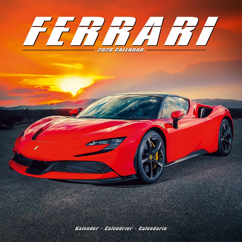 Ferrari Calendar 2026  Square Car Wall Calendar - 16 Month
