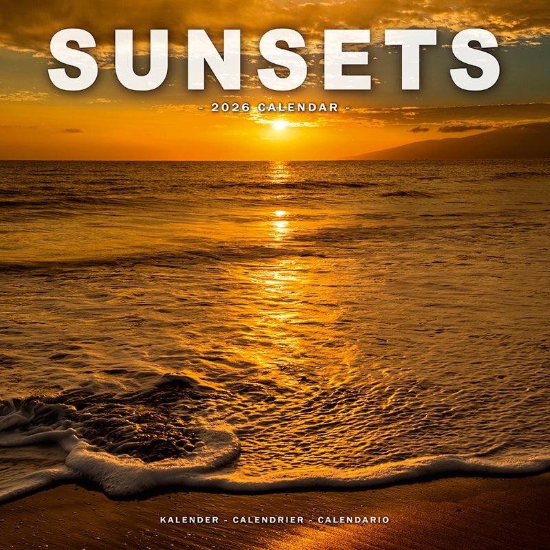 Sunsets Calendar 2026  Square Travel Wall Calendar - 16 Mont