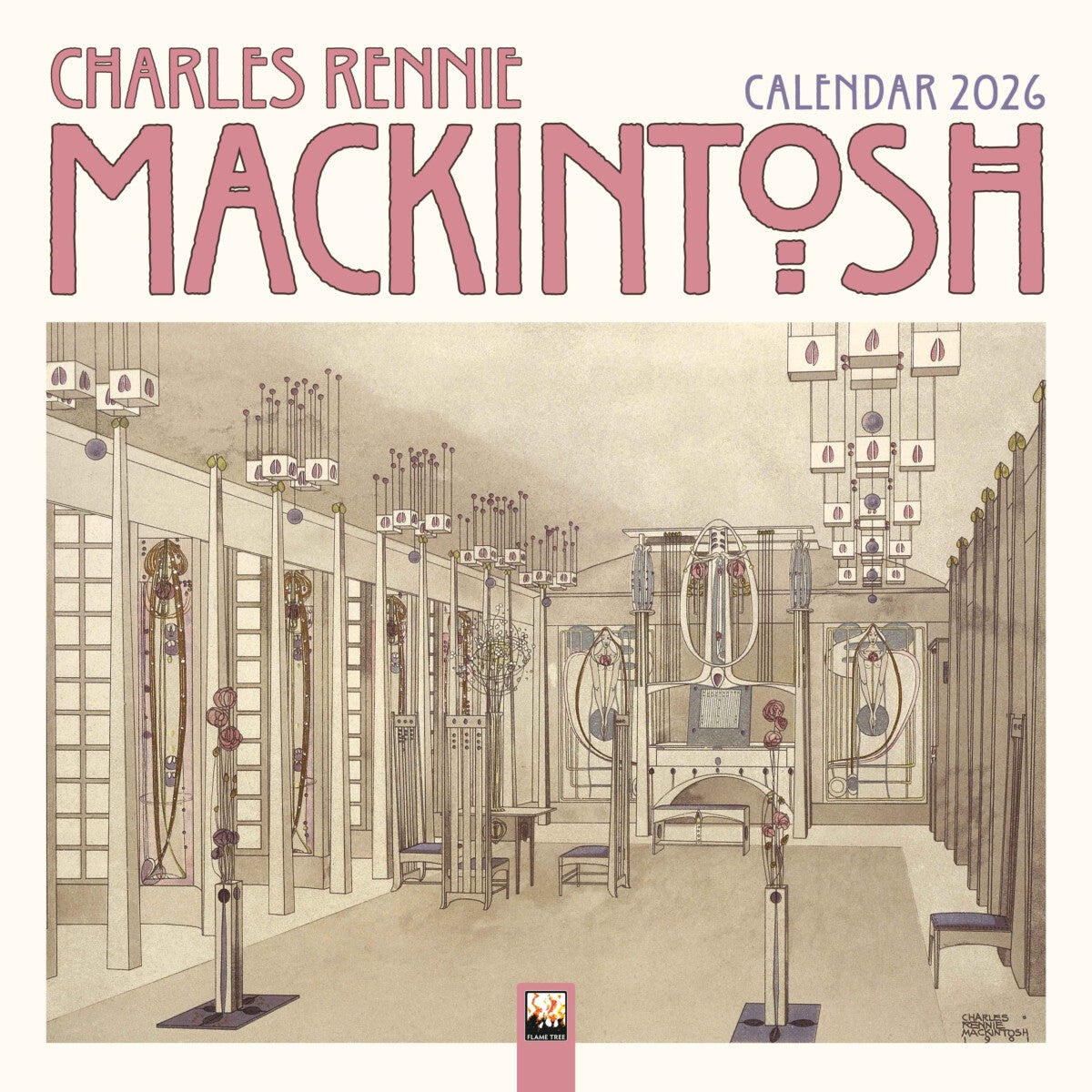 Charles Rennie Mackintosh Wall Calendar 2026 (Art Calendar)