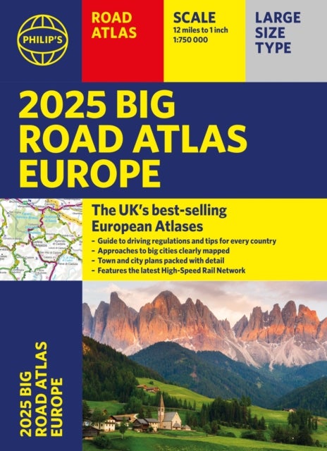 2025 Philip's Big Road Atlas of Europe - (A3 Paperback)
