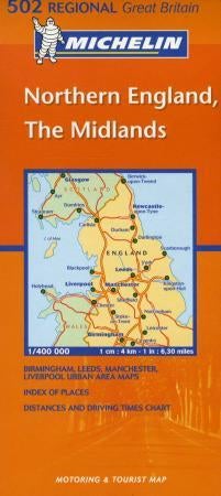 Northern England, the Midlands - motoring & tourist map = carte routière et touristique