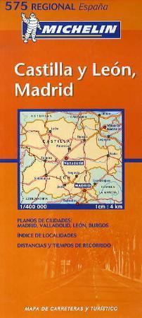 Castilla y León, Madrid - mapa de carreteras y turístico