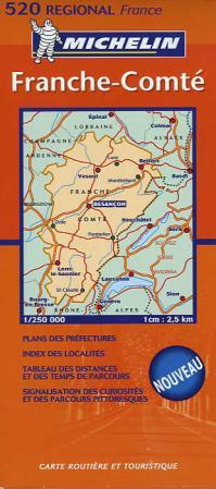 Franche-Comté - carte routière et touristique
