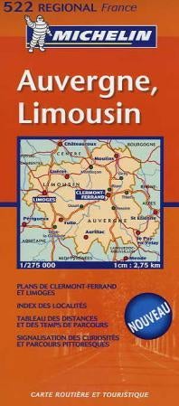 Auvergne, Limousin - carte routière et touristique