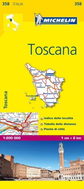 Toscana - indice delle località, tabella delle distanze, piante di città = index des localités, tableau des di