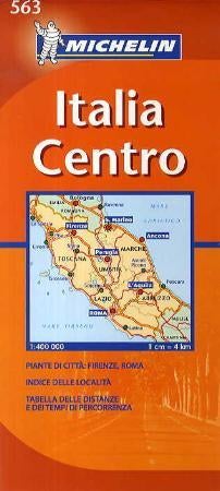 Italia centro - piante di città: Firenze, Roma : indice delle località : tabella delle distanze e dei tempi di perco