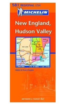 New England, Hudson Valley - motoring & tourist map