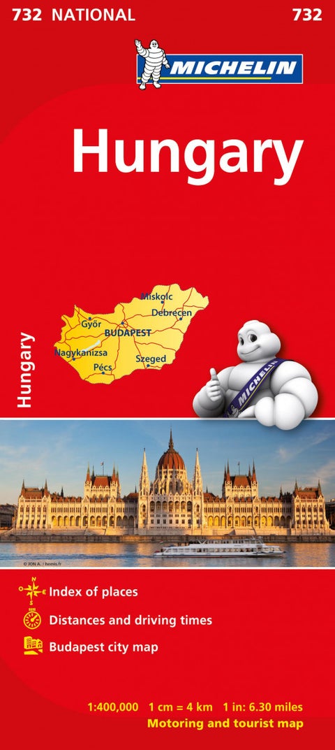 Hungary - motoring and tourist map