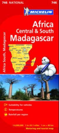 Africa - central & south, Madagascar : motoring and tourist map